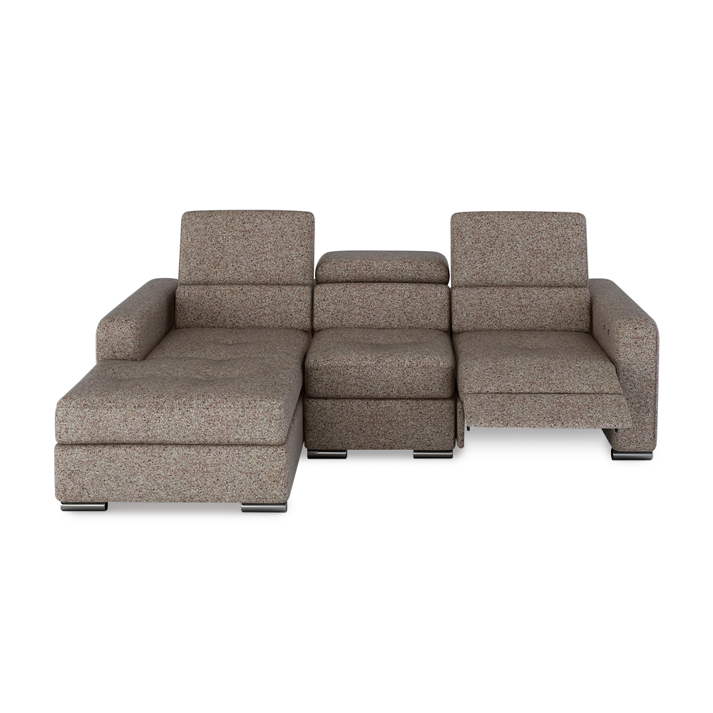 KELBY – Modular Leather Sofa with Extendable Seat & Motorised Incliner (L-Shaped)