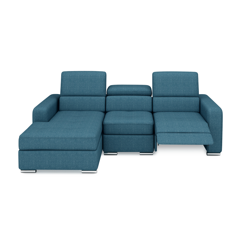 KELBY – Modular Leather Sofa with Extendable Seat & Motorised Incliner (L-Shaped)