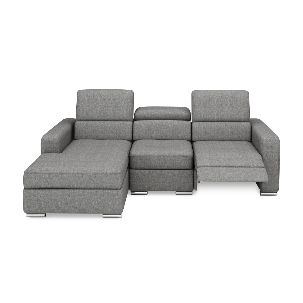 KELBY – Modular Leather Sofa with Extendable Seat & Motorised Incliner (L-Shaped)