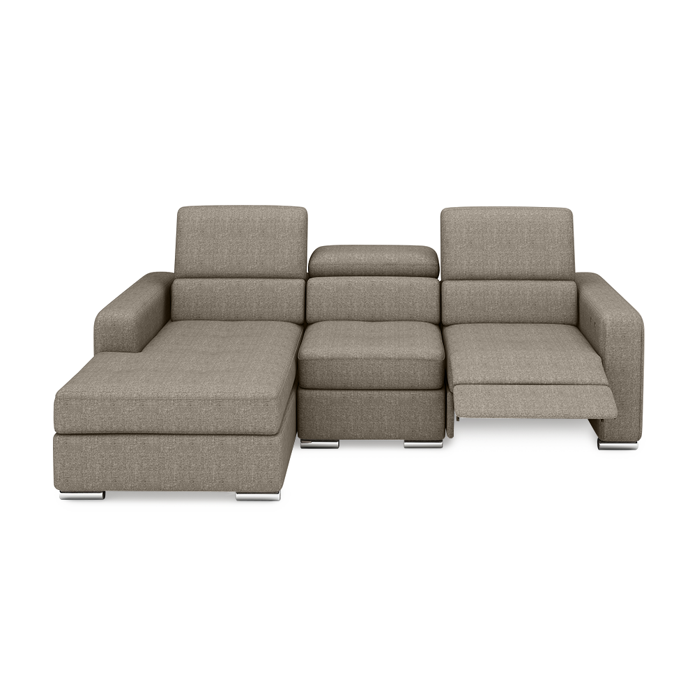 KELBY – Modular Leather Sofa with Extendable Seat & Motorised Incliner (L-Shaped)