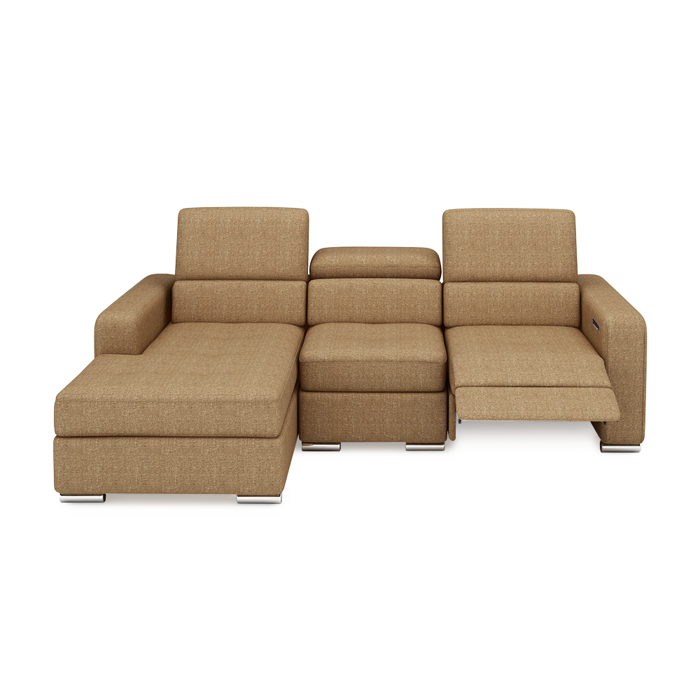 KELBY – Modular Leather Sofa with Extendable Seat & Motorised Incliner (L-Shaped)