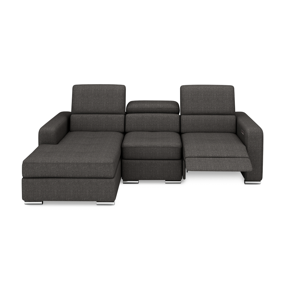 KELBY – Modular Leather Sofa with Extendable Seat & Motorised Incliner (L-Shaped)