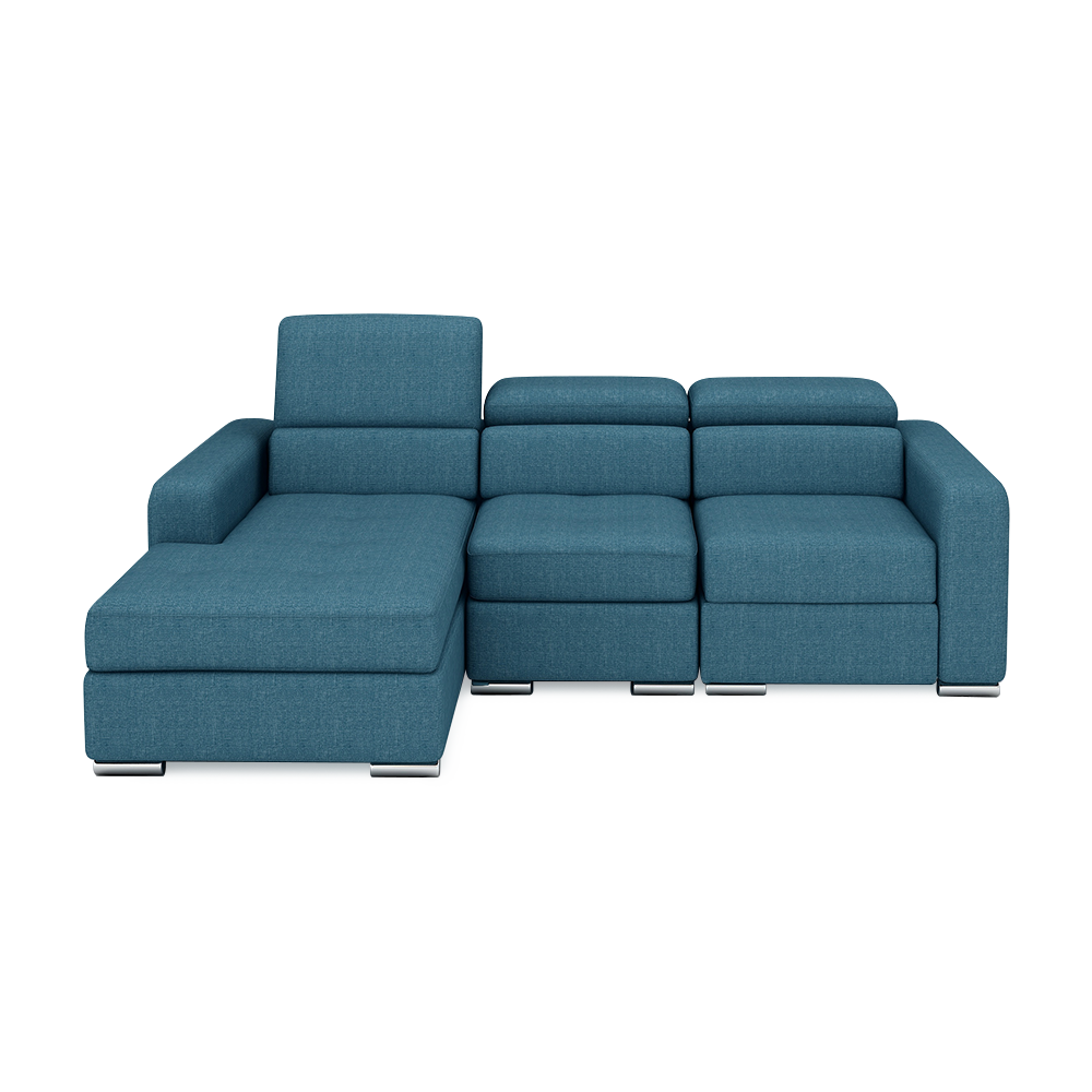 KELBY – Modular Leather Sofa with Extendable Seat & Motorised Incliner (L-Shaped)