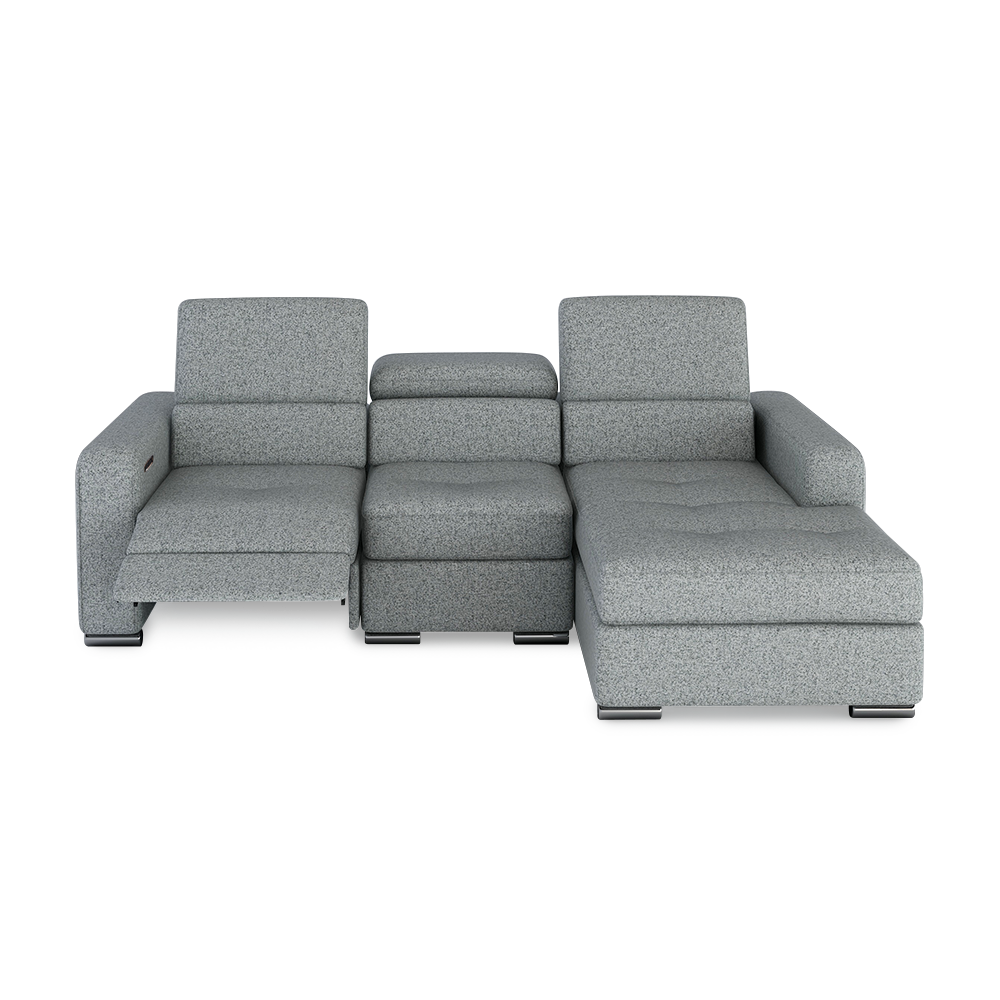 KELBY – Modular Leather Sofa with Extendable Seat & Motorised Incliner (L-Shaped)