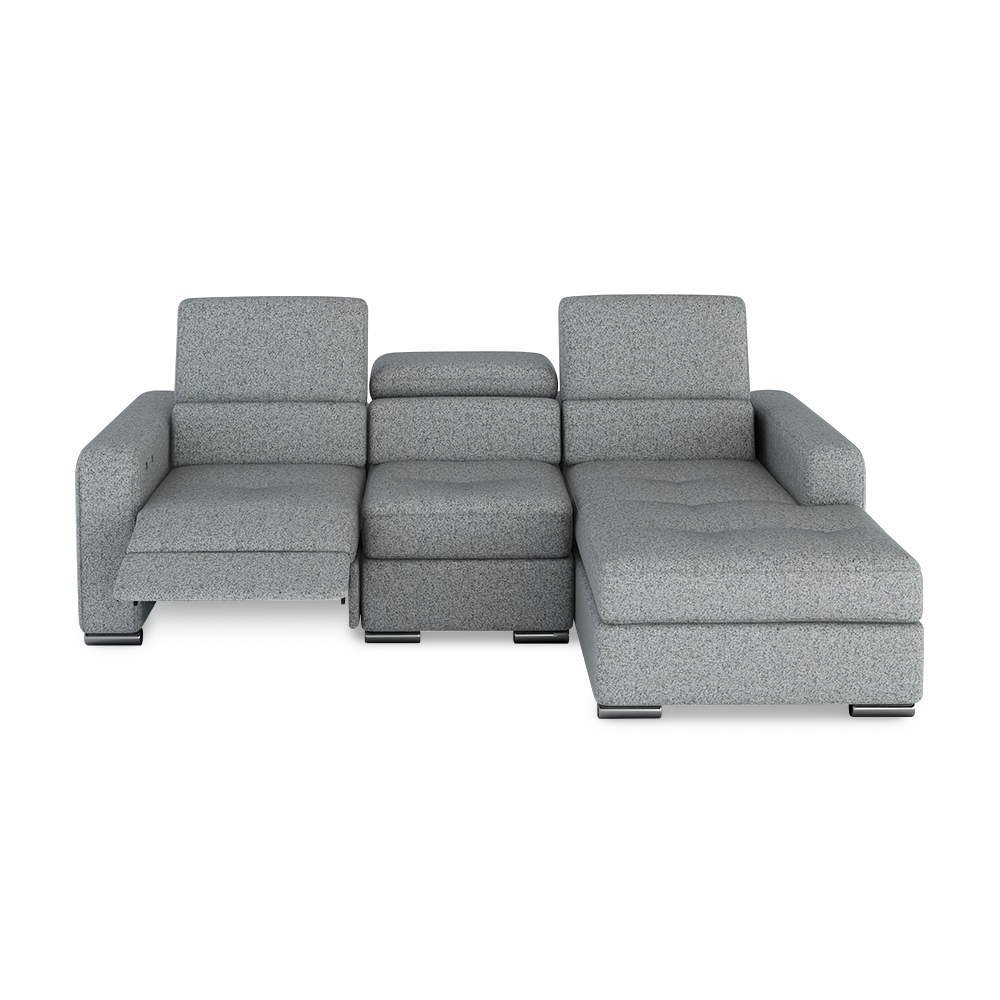 KELBY – Modular Leather Sofa with Extendable Seat & Motorised Incliner (L-Shaped)