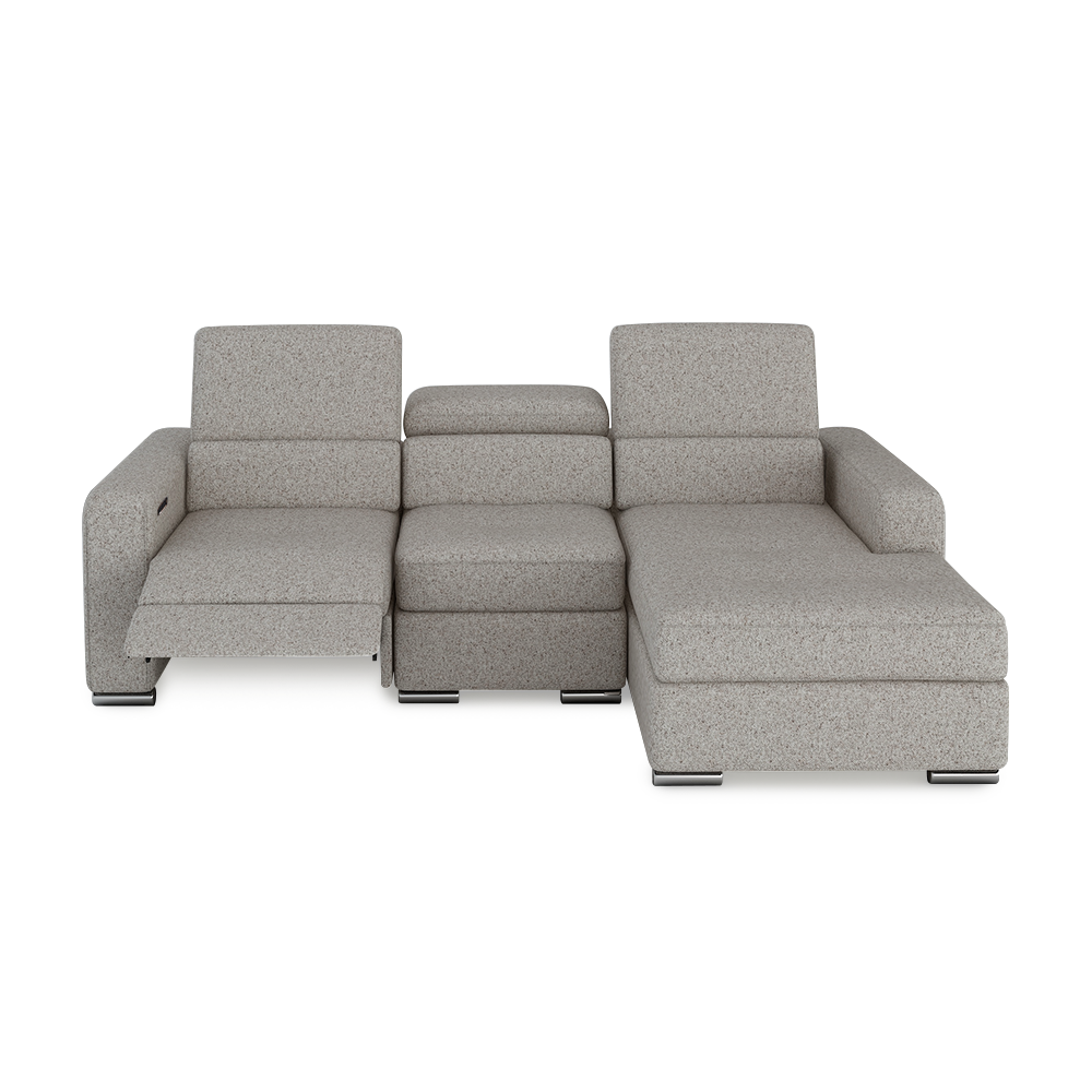 KELBY – Modular Leather Sofa with Extendable Seat & Motorised Incliner (L-Shaped)