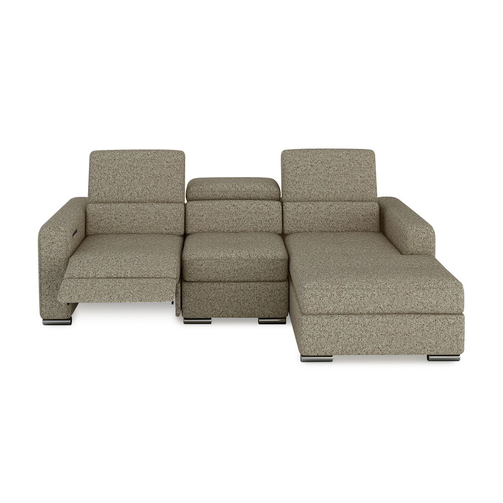KELBY – Modular Leather Sofa with Extendable Seat & Motorised Incliner (L-Shaped)