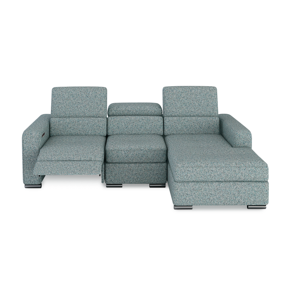KELBY – Modular Leather Sofa with Extendable Seat & Motorised Incliner (L-Shaped)