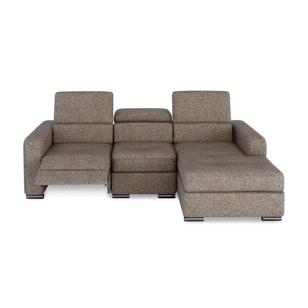KELBY – Modular Leather Sofa with Extendable Seat & Motorised Incliner (L-Shaped)