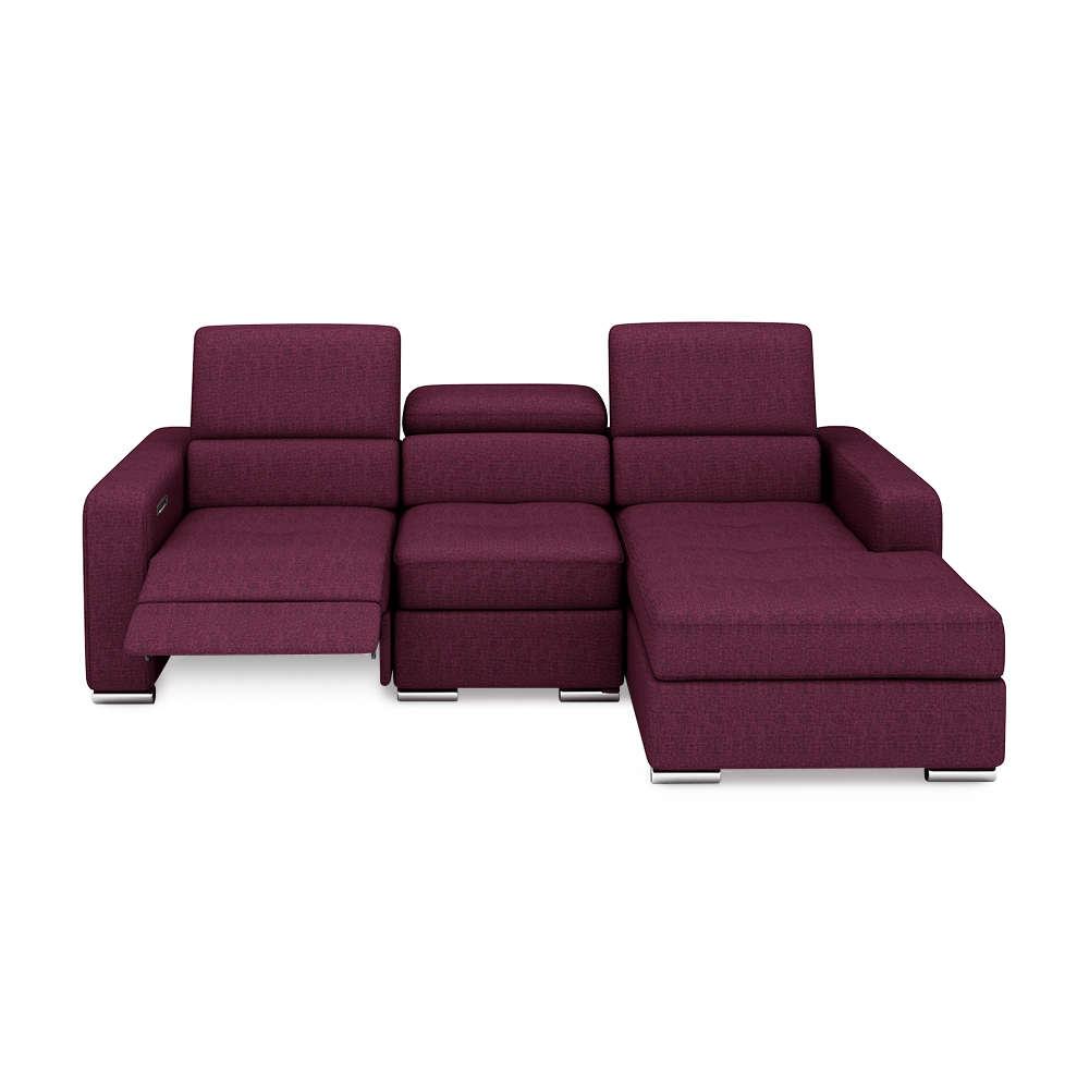 KELBY – Modular Leather Sofa with Extendable Seat & Motorised Incliner (L-Shaped)