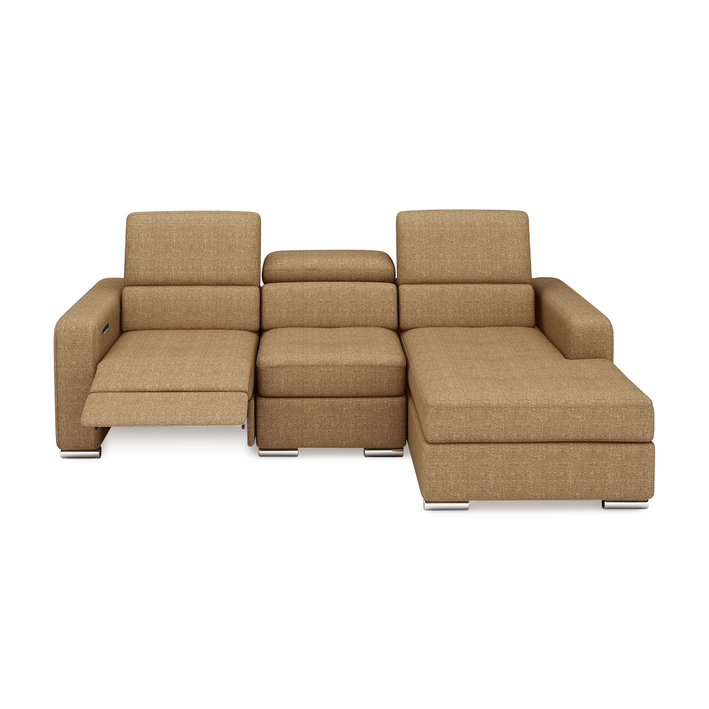 KELBY – Modular Leather Sofa with Extendable Seat & Motorised Incliner (L-Shaped)