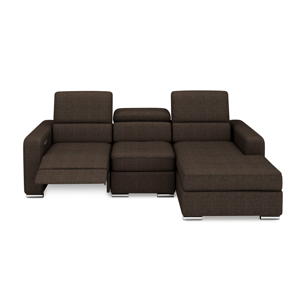 KELBY – Modular Leather Sofa with Extendable Seat & Motorised Incliner (L-Shaped)