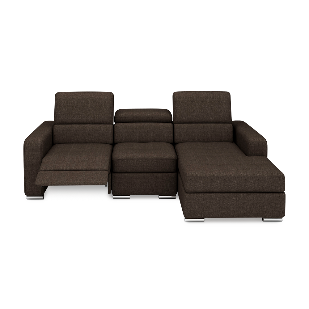KELBY – Modular Leather Sofa with Extendable Seat & Motorised Incliner (L-Shaped)