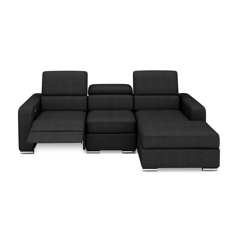 KELBY – Modular Leather Sofa with Extendable Seat & Motorised Incliner (L-Shaped)