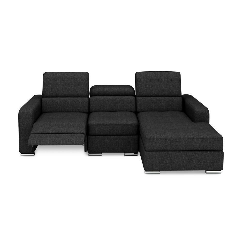 KELBY – Modular Leather Sofa with Extendable Seat & Motorised Incliner (L-Shaped)
