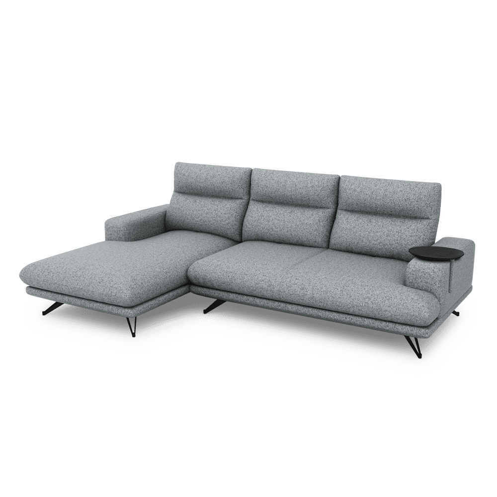 GAVORA – Push-Back Fabric Sofa with Adjustable Backrest (L-Shaped-Left)