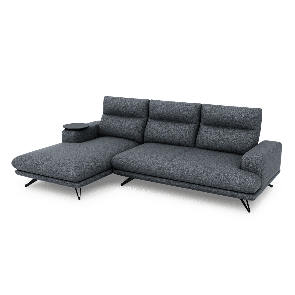 GAVORA – Push-Back Fabric Sofa with Adjustable Backrest (L-Shaped-Left)