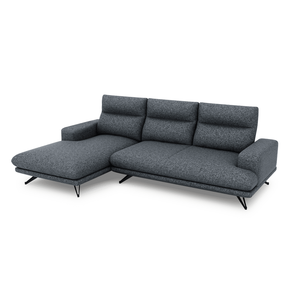 GAVORA – Push-Back Fabric Sofa with Adjustable Backrest (L-Shaped-Left)