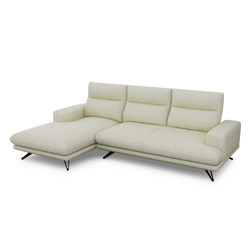 GAVORA – Push-Back Fabric Sofa with Adjustable Backrest (L-Shaped-Left)