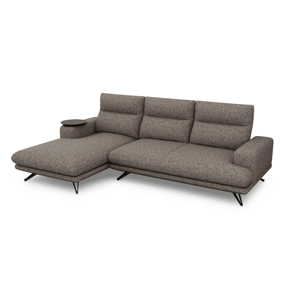 GAVORA – Push-Back Fabric Sofa with Adjustable Backrest (L-Shaped-Left)