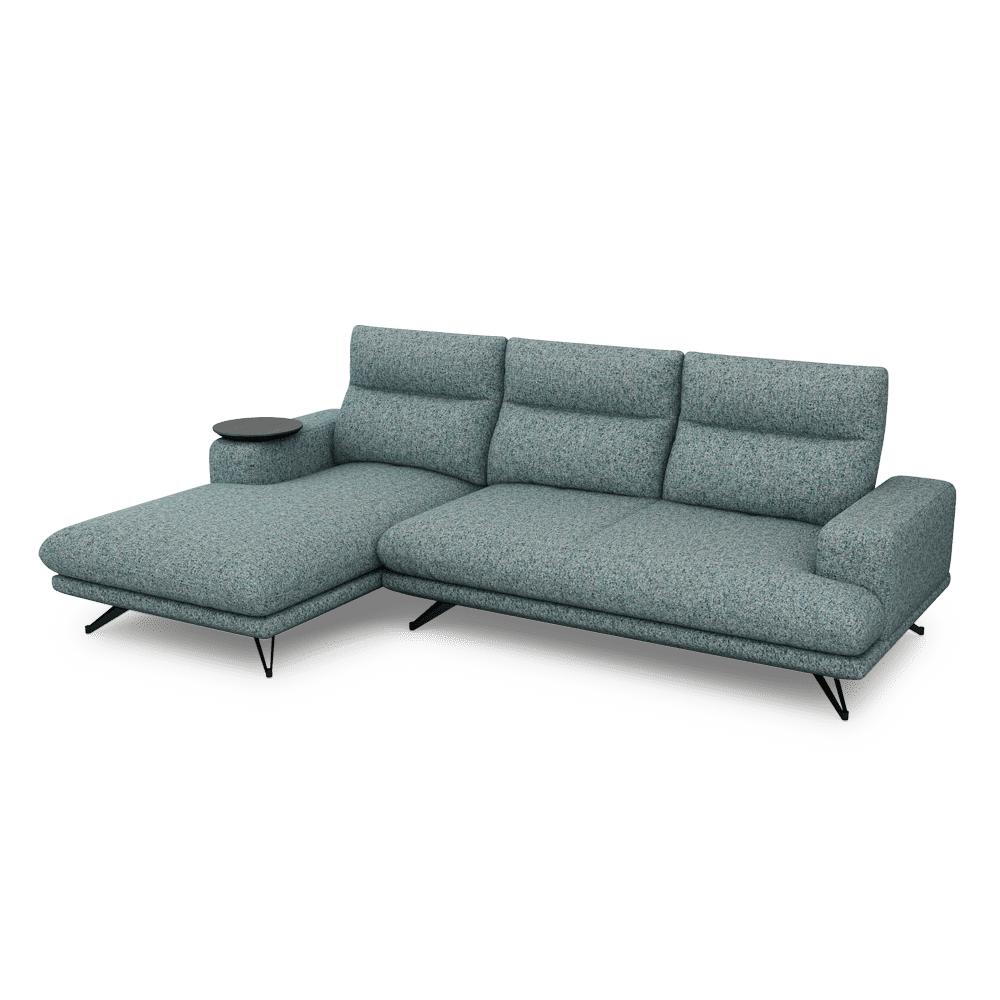 GAVORA – Push-Back Fabric Sofa with Adjustable Backrest (L-Shaped-Left)