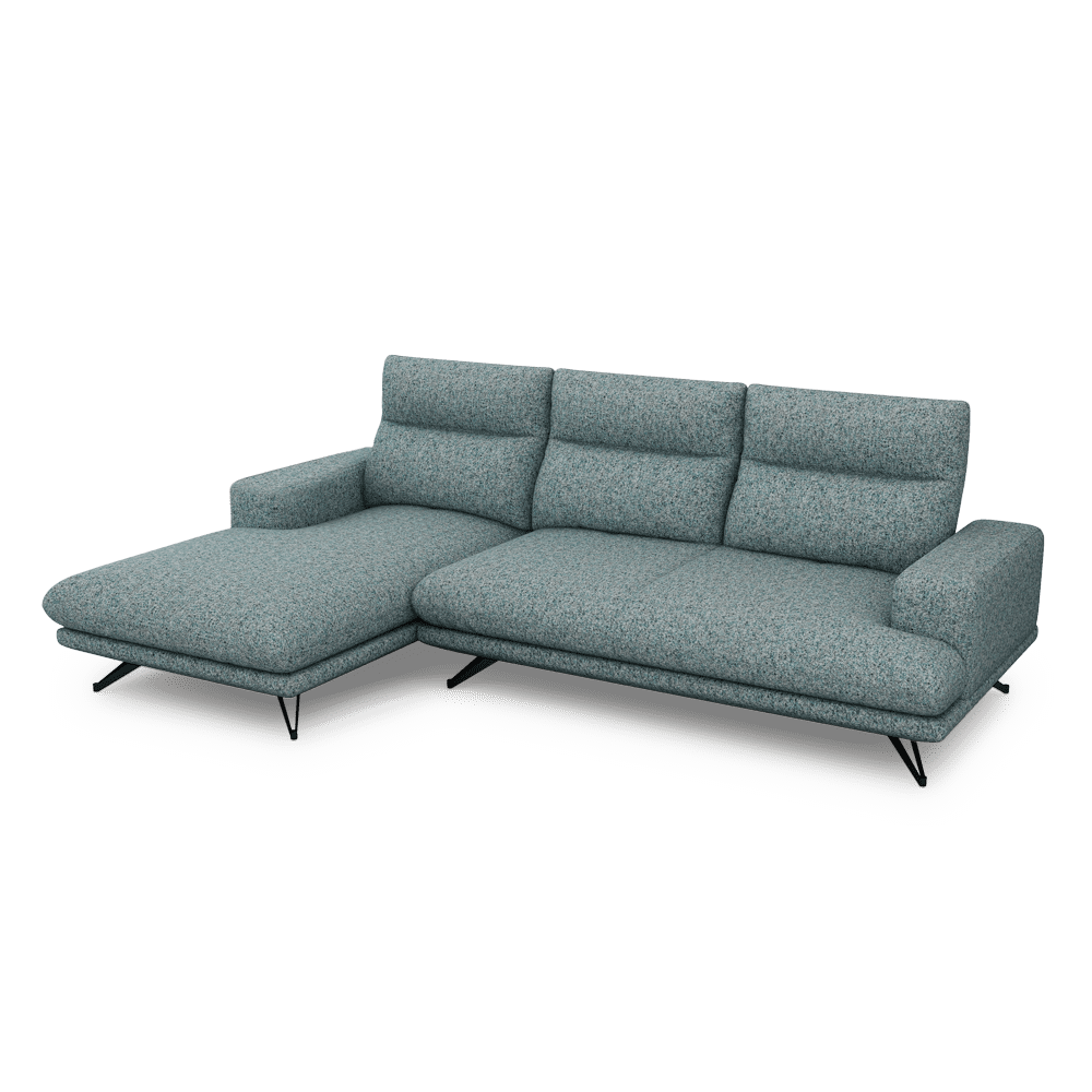 GAVORA – Push-Back Fabric Sofa with Adjustable Backrest (L-Shaped-Left)