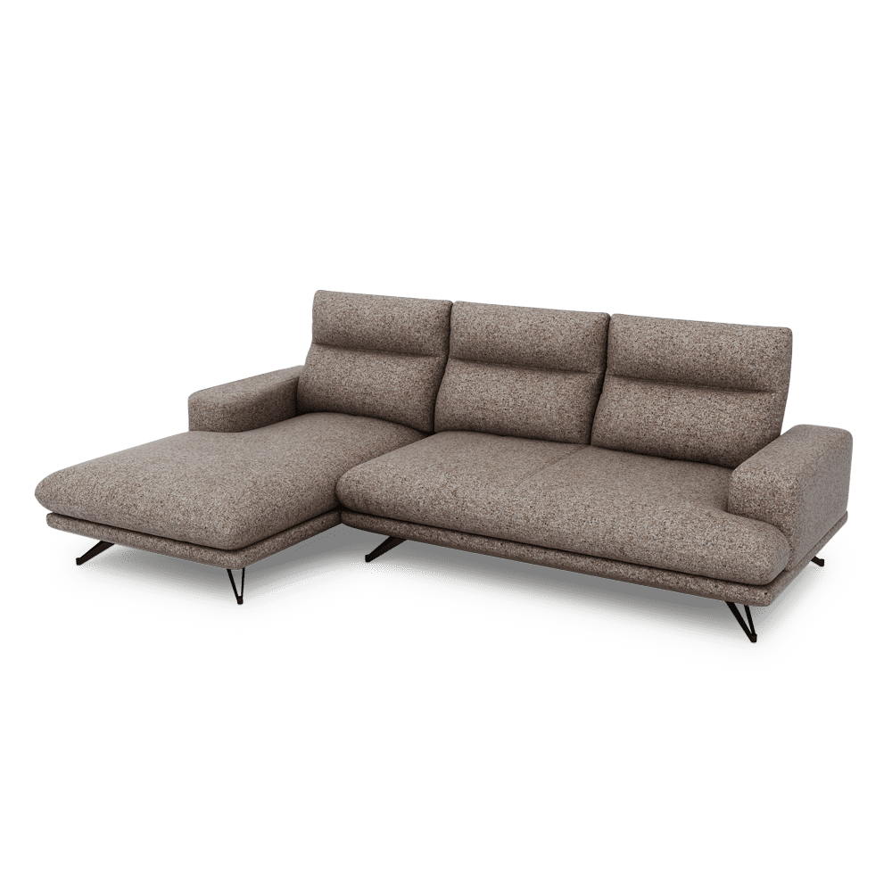 GAVORA – Push-Back Fabric Sofa with Adjustable Backrest (L-Shaped-Left)