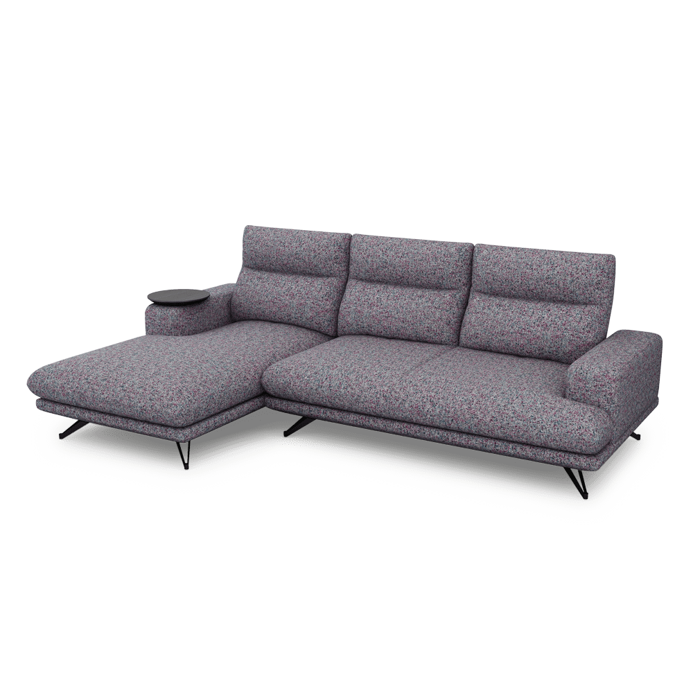 GAVORA – Push-Back Fabric Sofa with Adjustable Backrest (L-Shaped-Left)