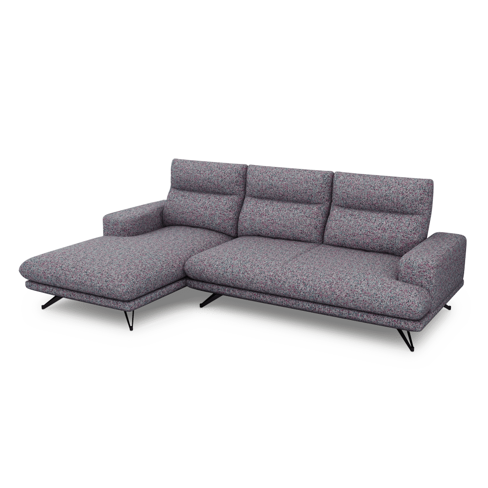 GAVORA – Push-Back Fabric Sofa with Adjustable Backrest (L-Shaped-Left)