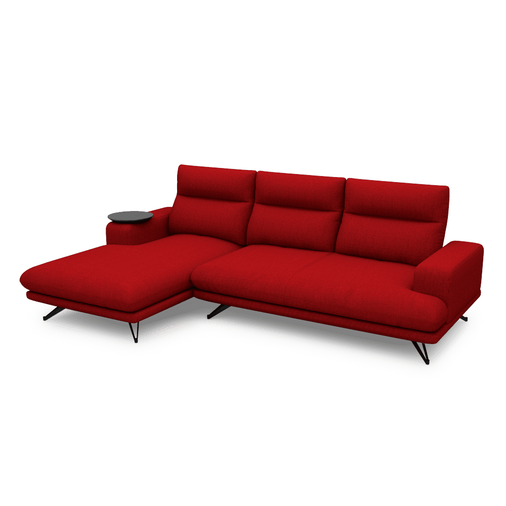 GAVORA – Push-Back Fabric Sofa with Adjustable Backrest (L-Shaped-Left)