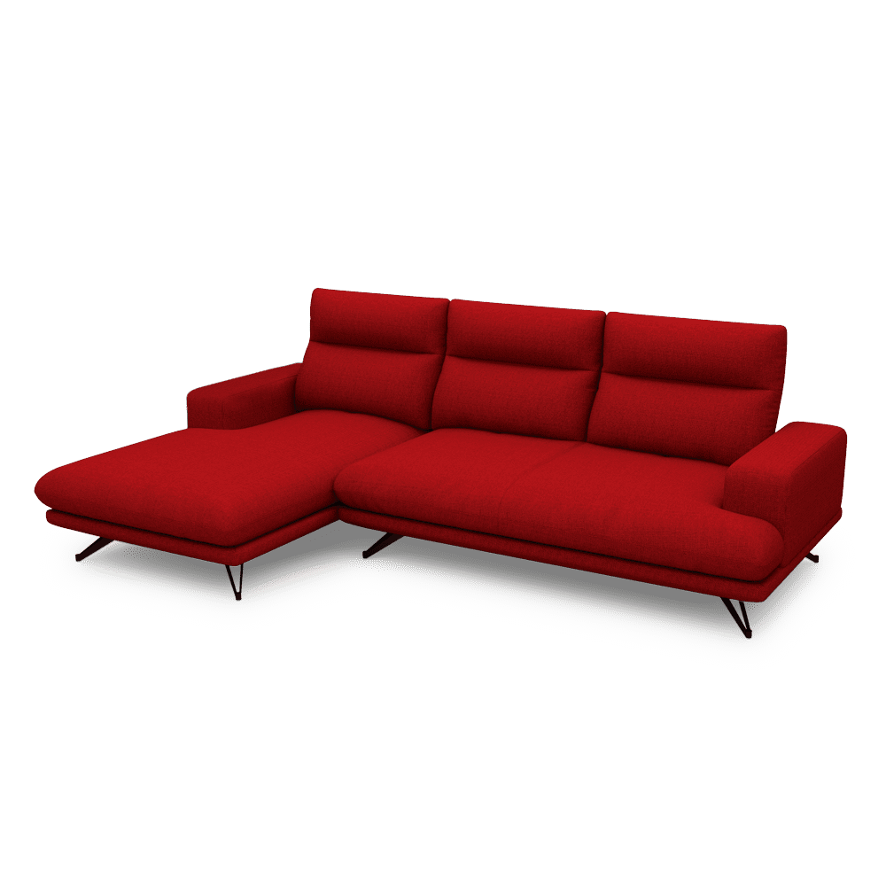 GAVORA – Push-Back Fabric Sofa with Adjustable Backrest (L-Shaped-Left)
