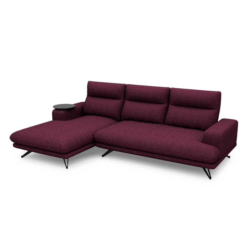 GAVORA – Push-Back Fabric Sofa with Adjustable Backrest (L-Shaped-Left)