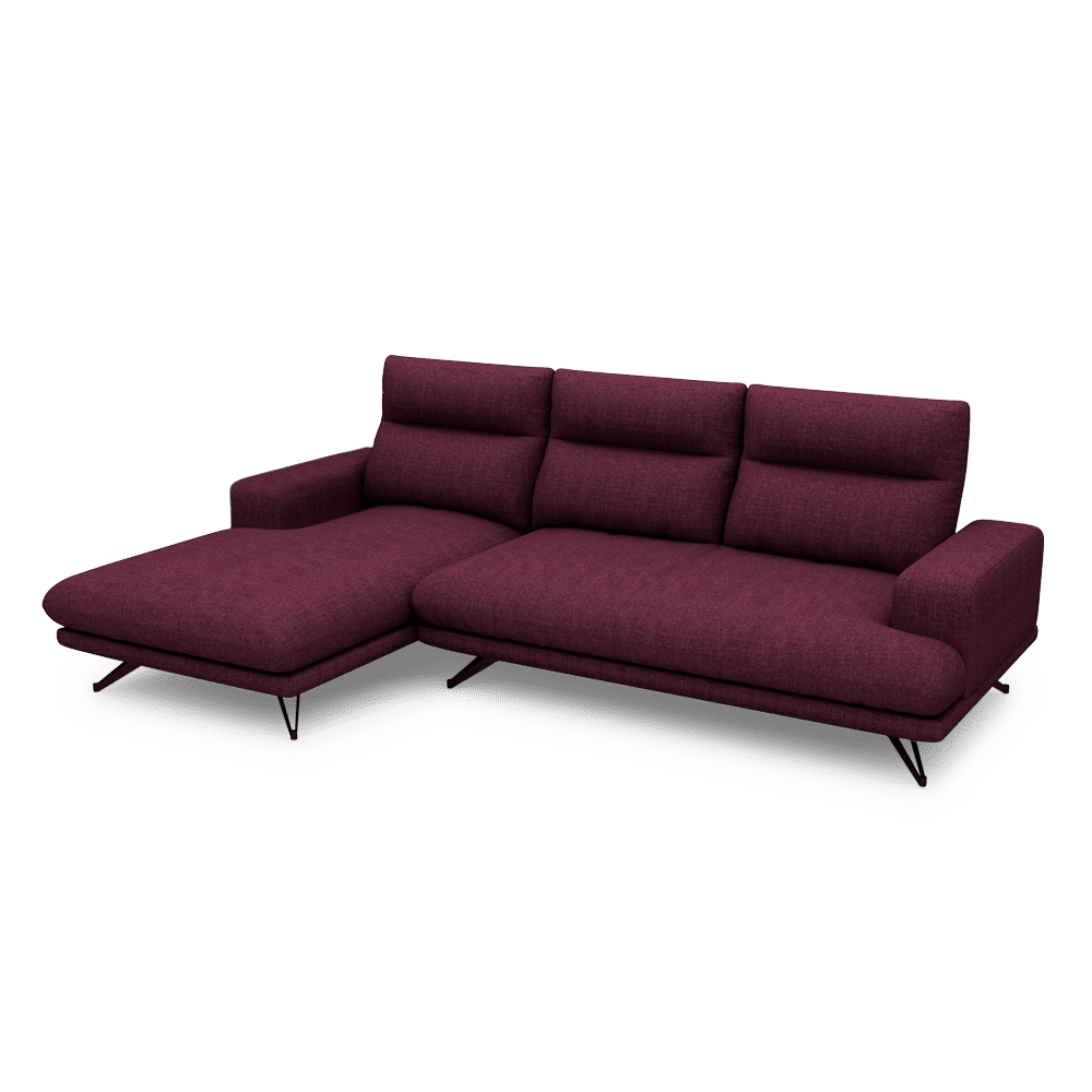 GAVORA – Push-Back Fabric Sofa with Adjustable Backrest (L-Shaped-Left)
