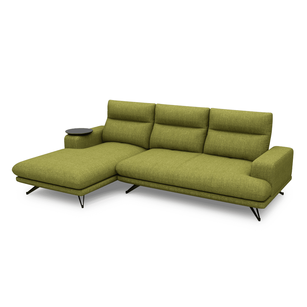 GAVORA – Push-Back Fabric Sofa with Adjustable Backrest (L-Shaped-Left)