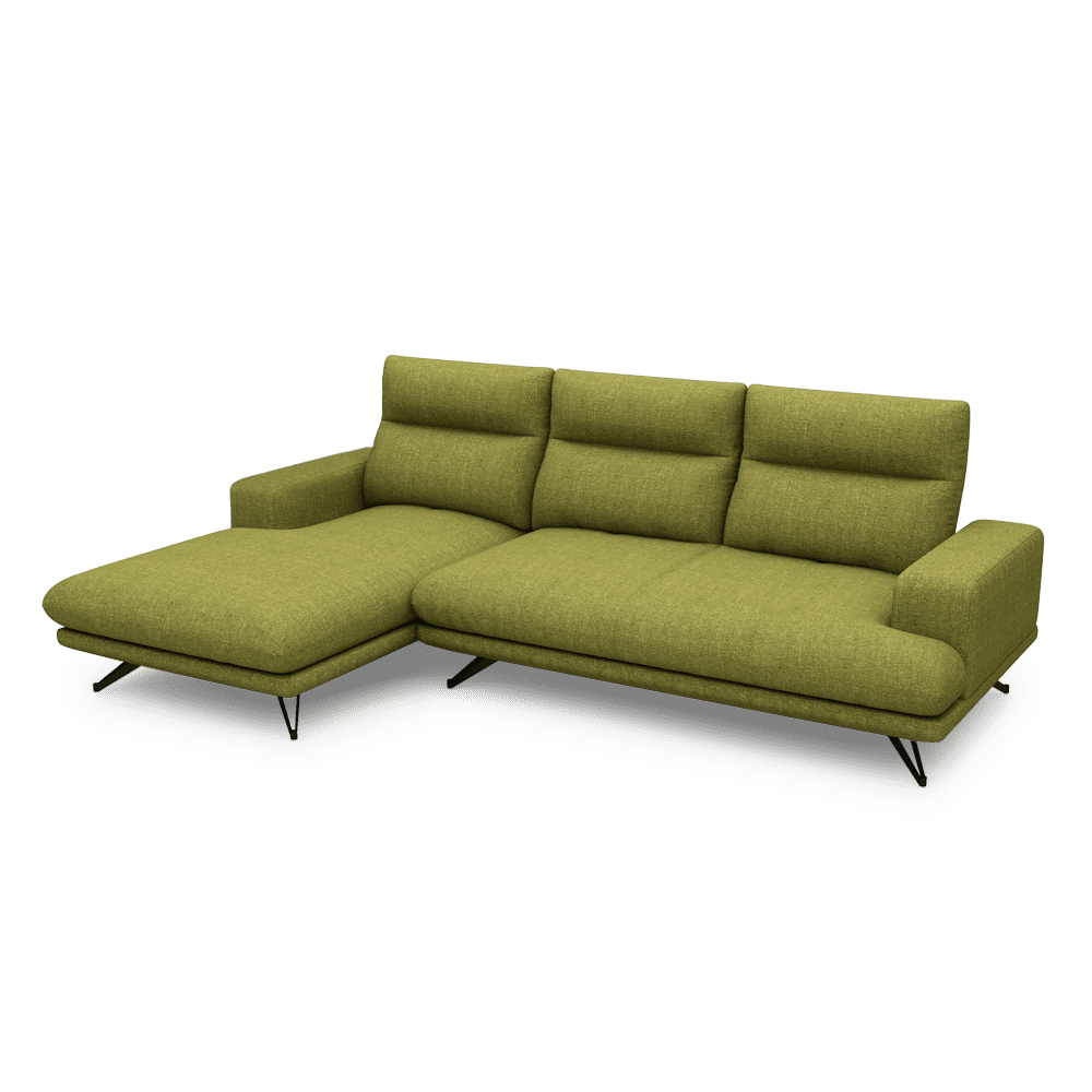 GAVORA – Push-Back Fabric Sofa with Adjustable Backrest (L-Shaped-Left)
