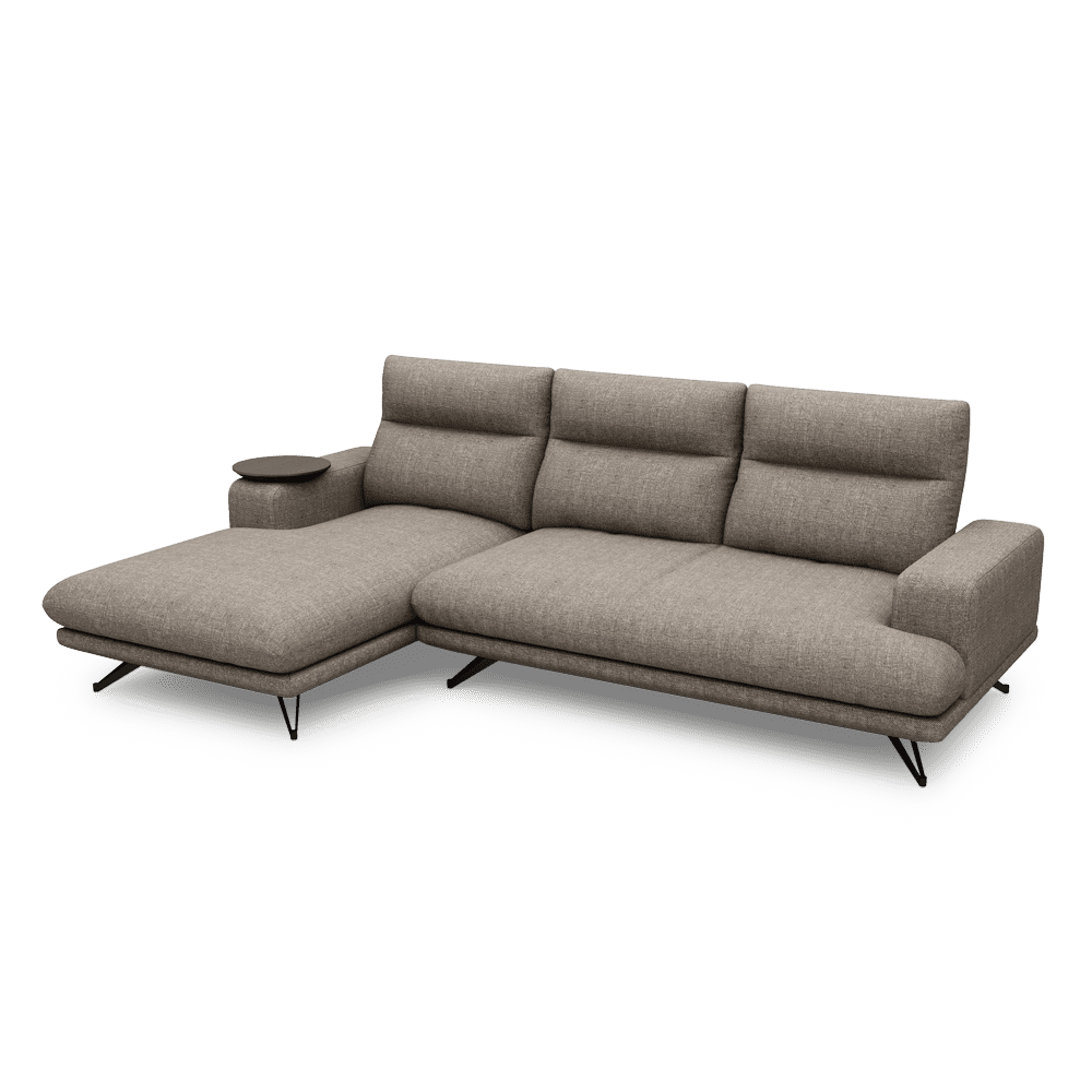 GAVORA – Push-Back Fabric Sofa with Adjustable Backrest (L-Shaped-Left)