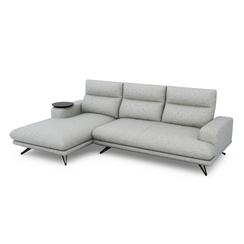 GAVORA – Push-Back Fabric Sofa with Adjustable Backrest (L-Shaped-Left)