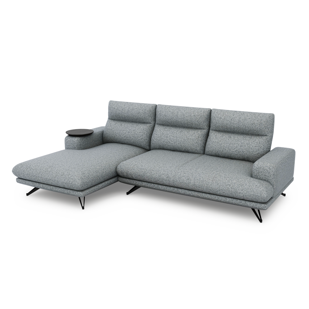 GAVORA – Push-Back Fabric Sofa with Adjustable Backrest (L-Shaped-Left)