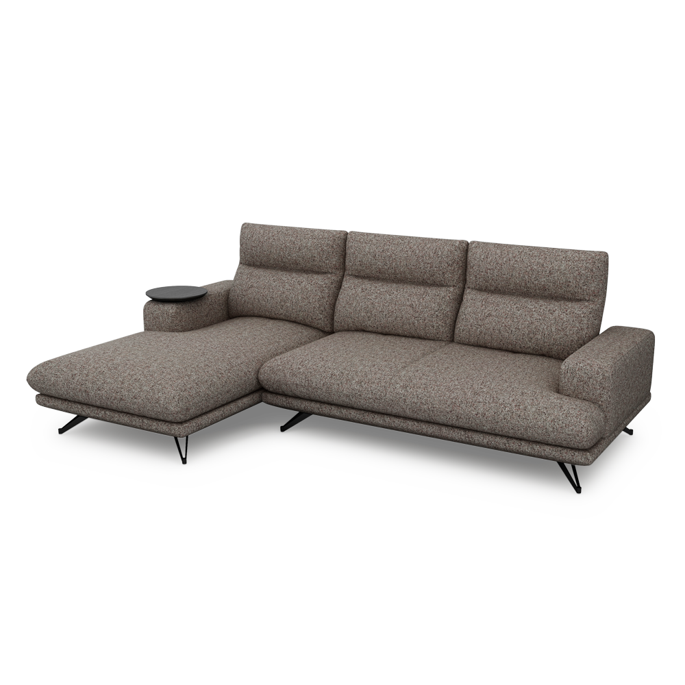 GAVORA – Push-Back Fabric Sofa with Adjustable Backrest (L-Shaped-Left)