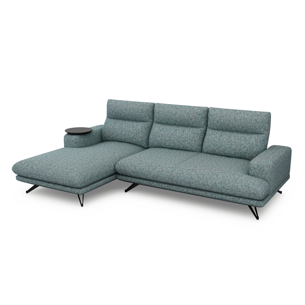 GAVORA – Push-Back Fabric Sofa with Adjustable Backrest (L-Shaped-Left)