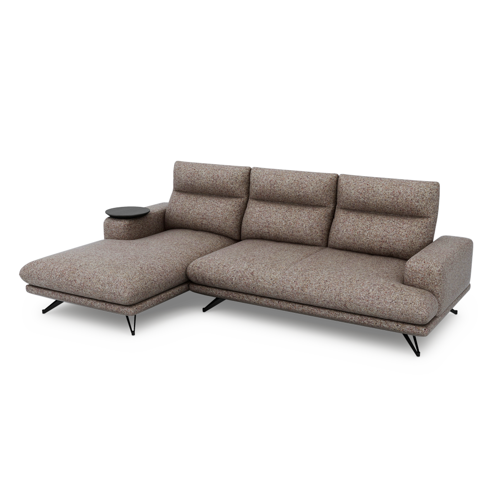 GAVORA – Push-Back Fabric Sofa with Adjustable Backrest (L-Shaped-Left)