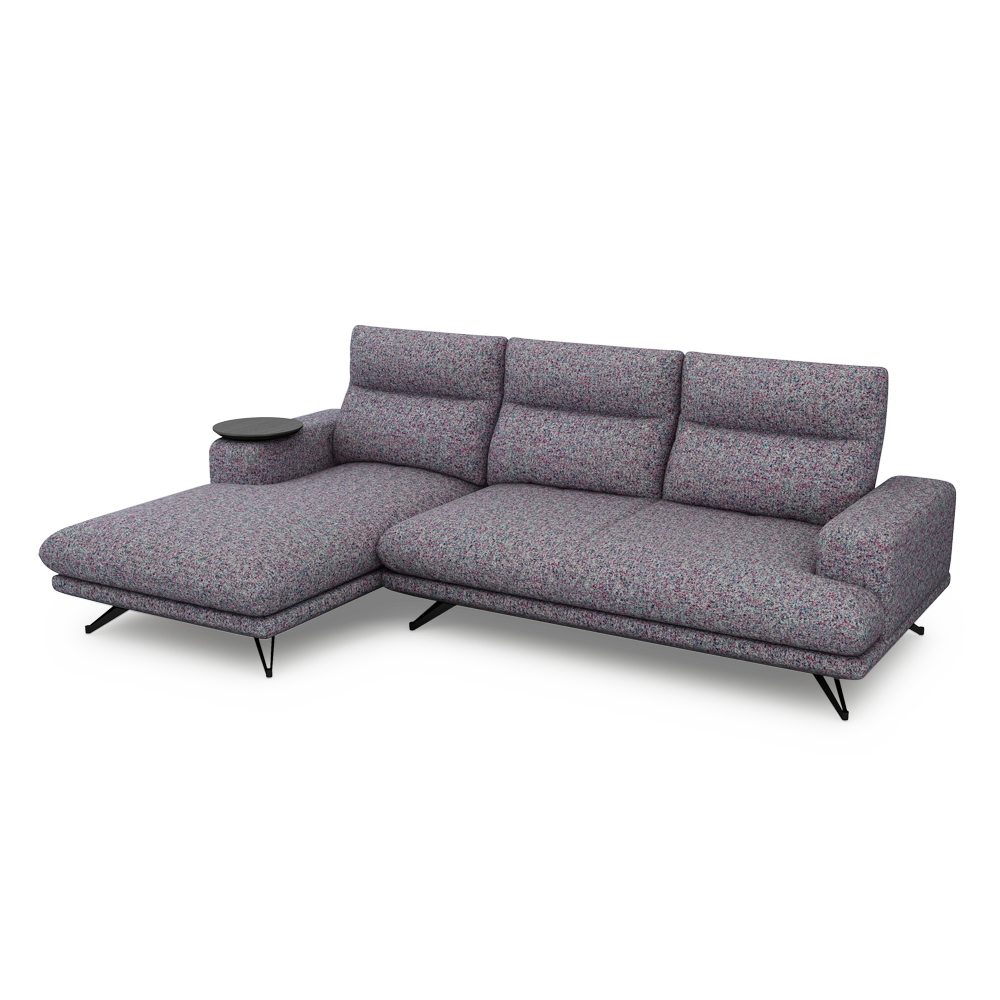 GAVORA – Push-Back Fabric Sofa with Adjustable Backrest (L-Shaped-Left)
