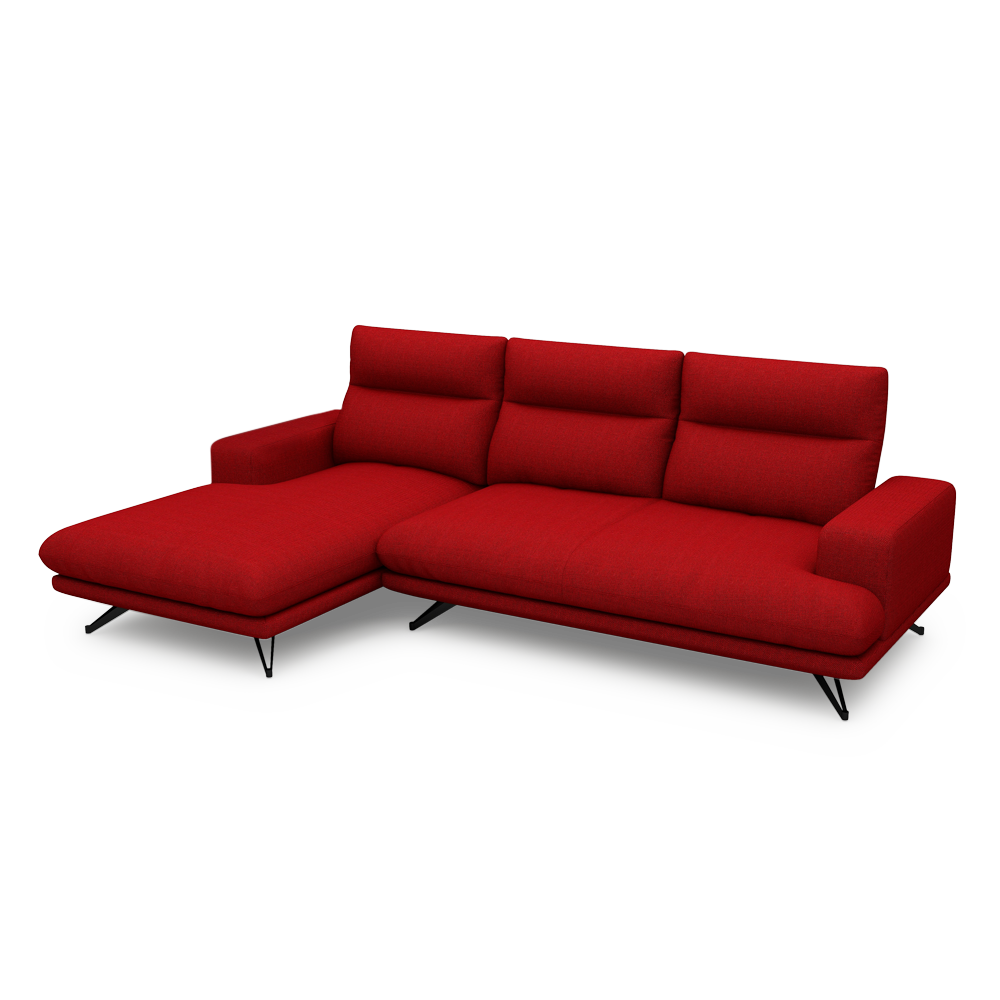 GAVORA – Push-Back Fabric Sofa with Adjustable Backrest (L-Shaped-Left)