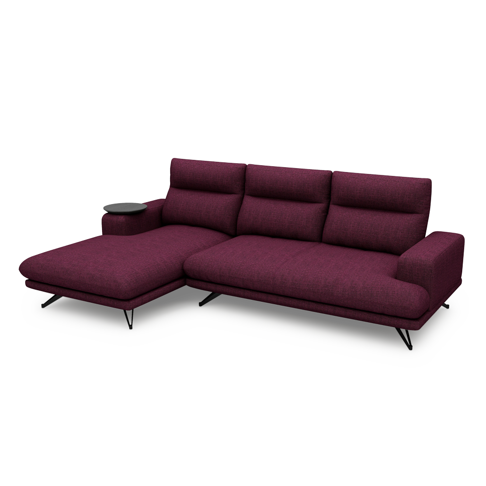 GAVORA – Push-Back Fabric Sofa with Adjustable Backrest (L-Shaped-Left)