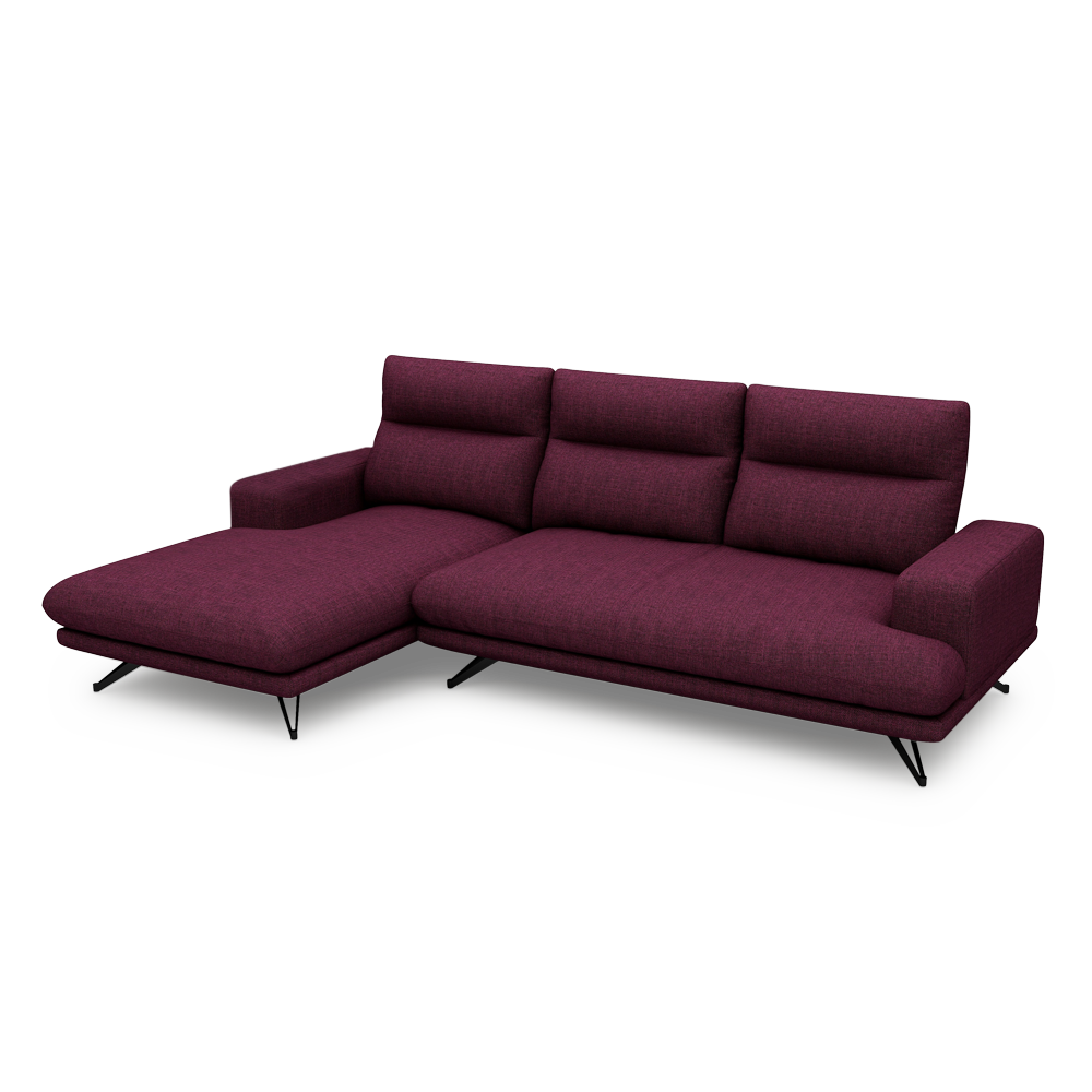 GAVORA – Push-Back Fabric Sofa with Adjustable Backrest (L-Shaped-Left)