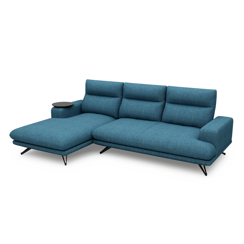 GAVORA – Push-Back Fabric Sofa with Adjustable Backrest (L-Shaped-Left)