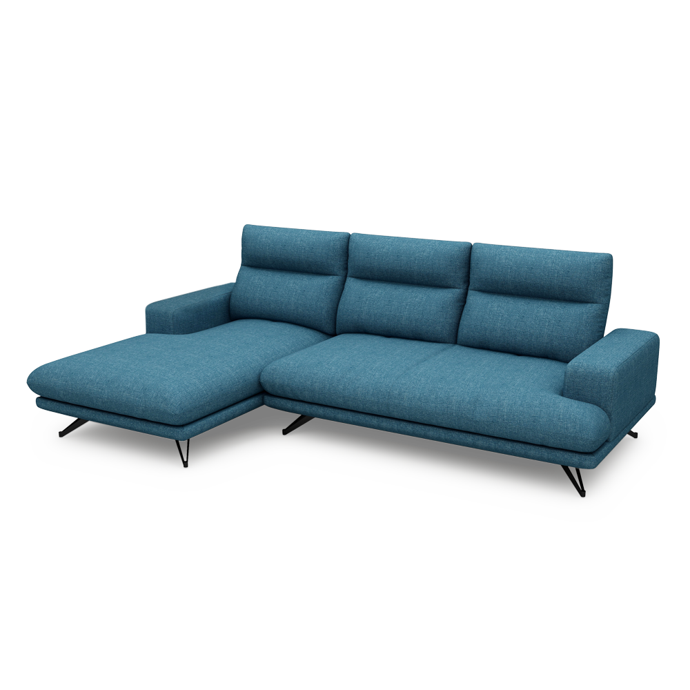 GAVORA – Push-Back Fabric Sofa with Adjustable Backrest (L-Shaped-Left)