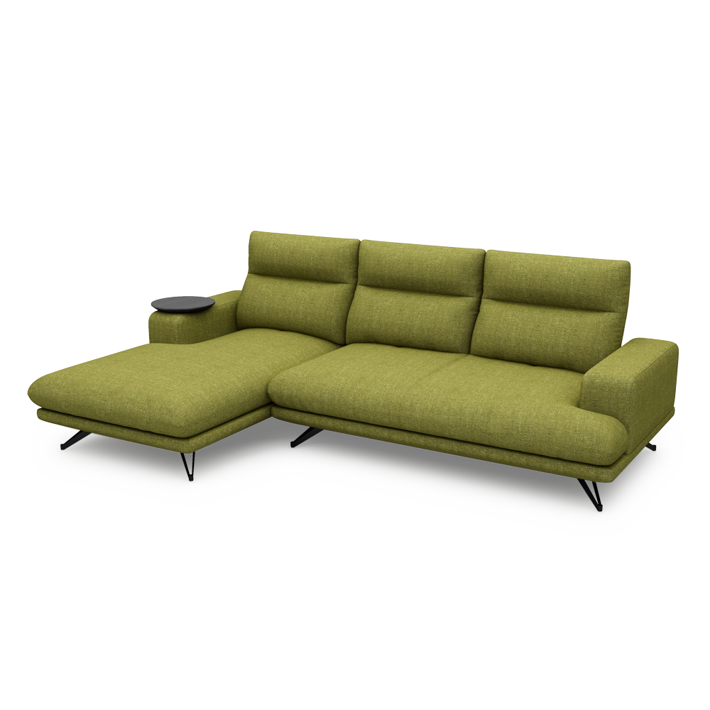 GAVORA – Push-Back Fabric Sofa with Adjustable Backrest (L-Shaped-Left)