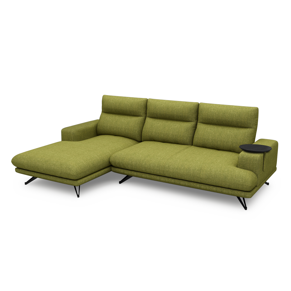 GAVORA – Push-Back Fabric Sofa with Adjustable Backrest (L-Shaped-Left)