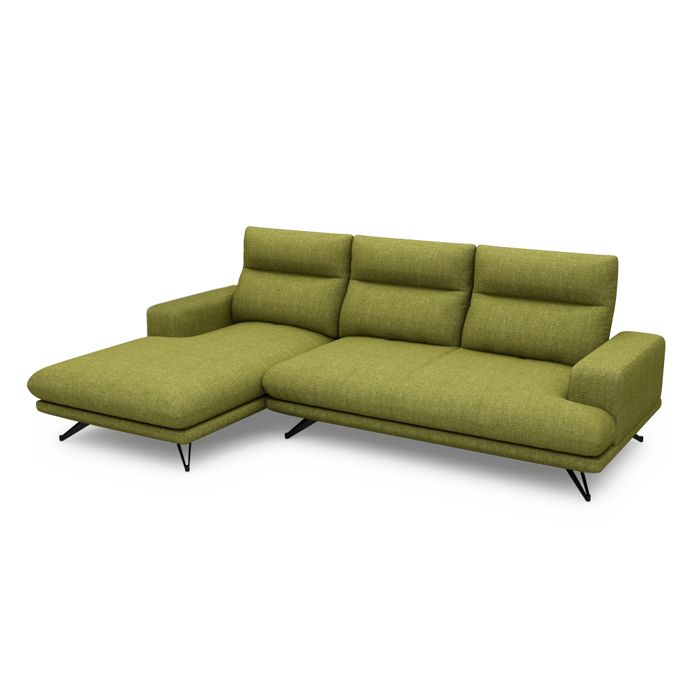 GAVORA – Push-Back Fabric Sofa with Adjustable Backrest (L-Shaped-Left)